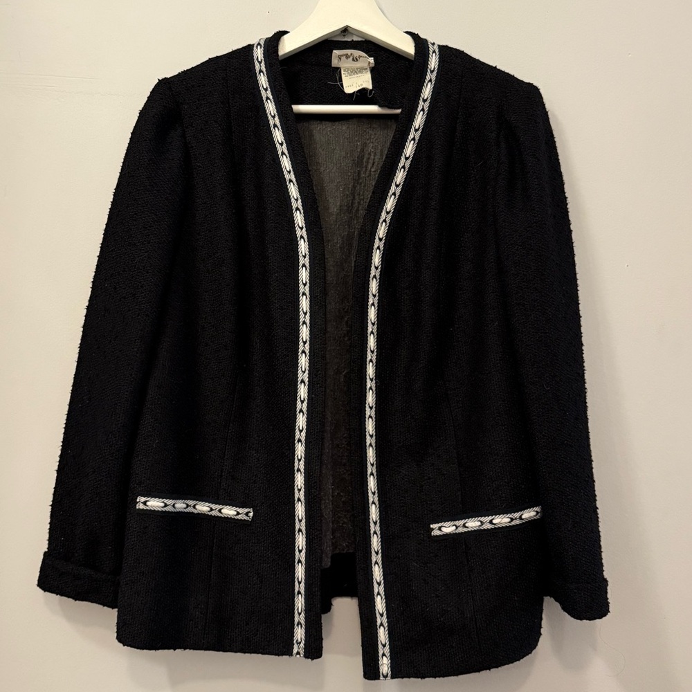 Vintage Black and White Tailored Blazer
